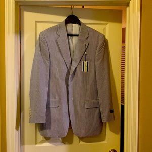 Blue and white Saddlebred Seersucker Sport coat